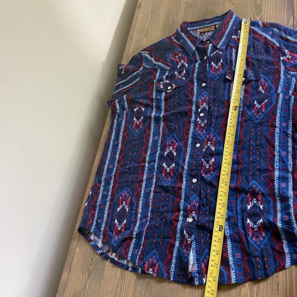 Wrangler Womens‎ Large Aztec Print Long Sleeve Pearl Snap Up Shirt Western - Picture 6 of 6